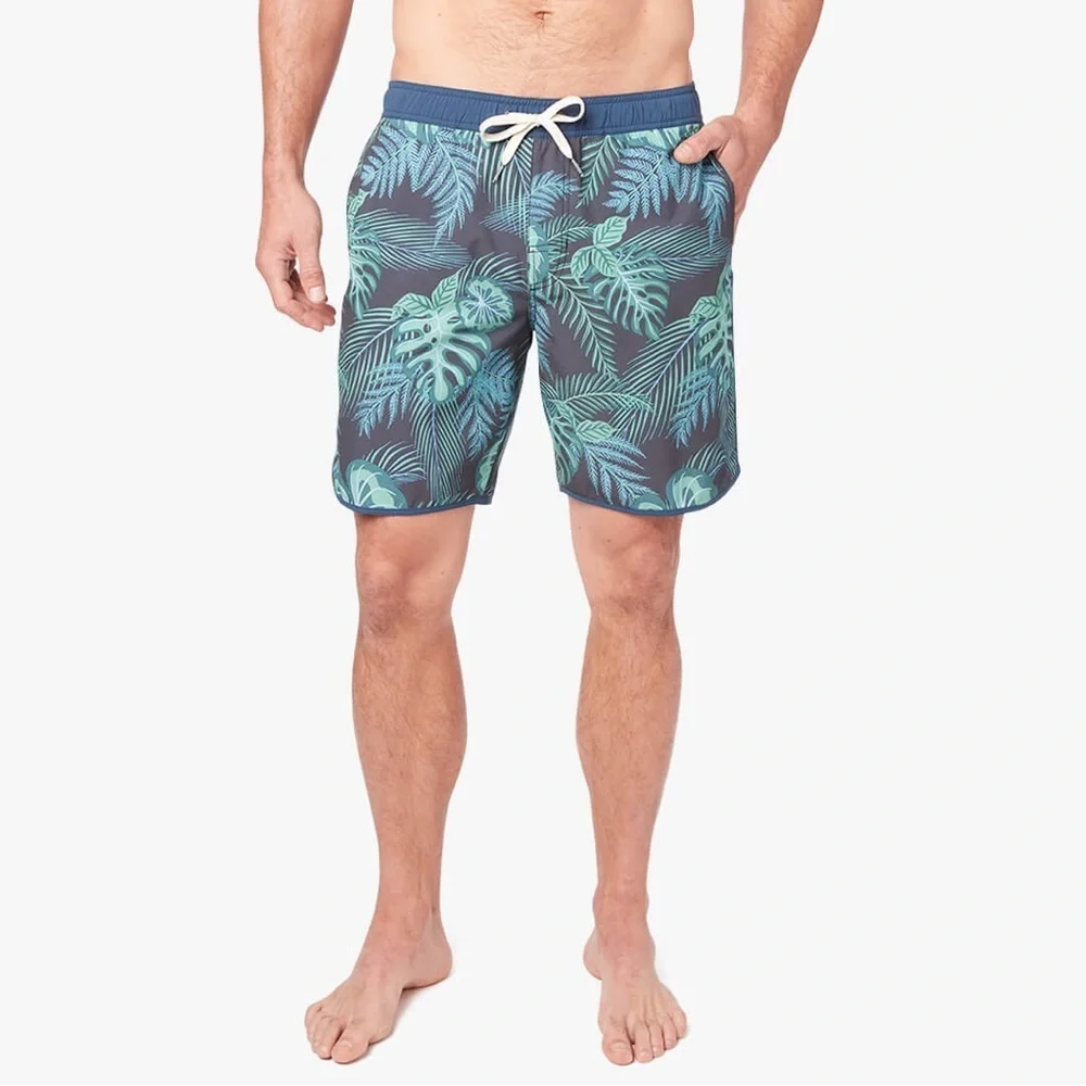 Fair Harbor Swim Trunks Mens XL The Anchor Navy Evergreen Suit Tropical Lined